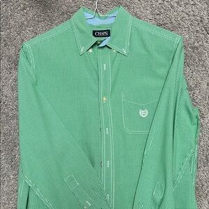 Chaps Men's Green Checkered Button Down Shirt